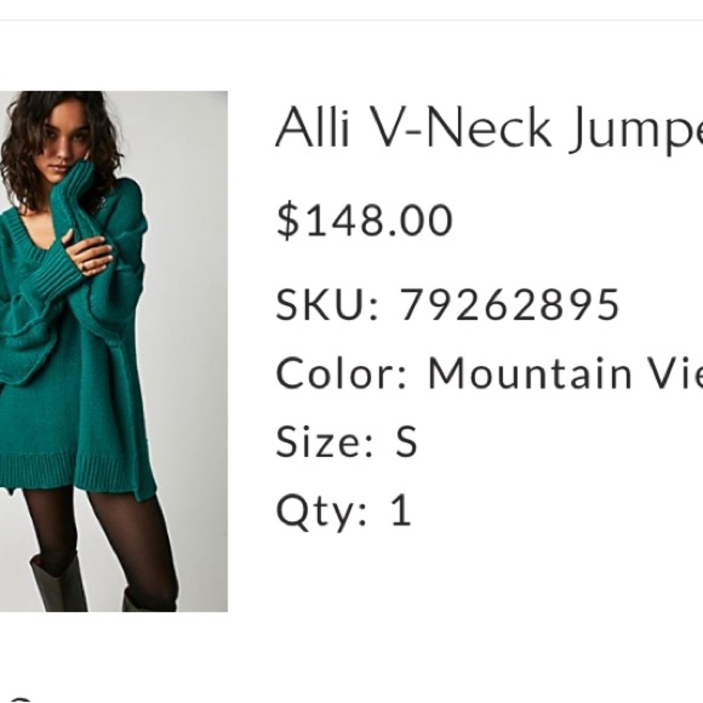 FP Alli V-Neck Jumper - Green